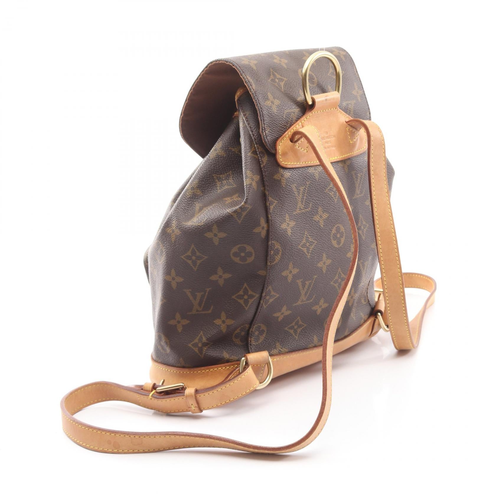 モンスリMM モノグラム バックパック リュックサック PVC レザー ブラウン ルイヴィトン バッグ LOUIS VUITTON
