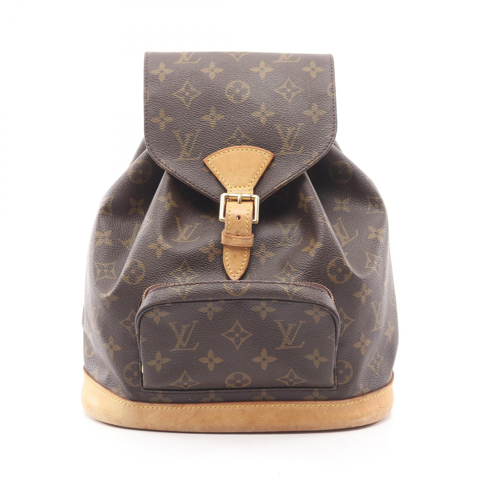 モンスリMM モノグラム バックパック リュックサック PVC レザー ブラウン ルイヴィトン バッグ LOUIS VUITTON
