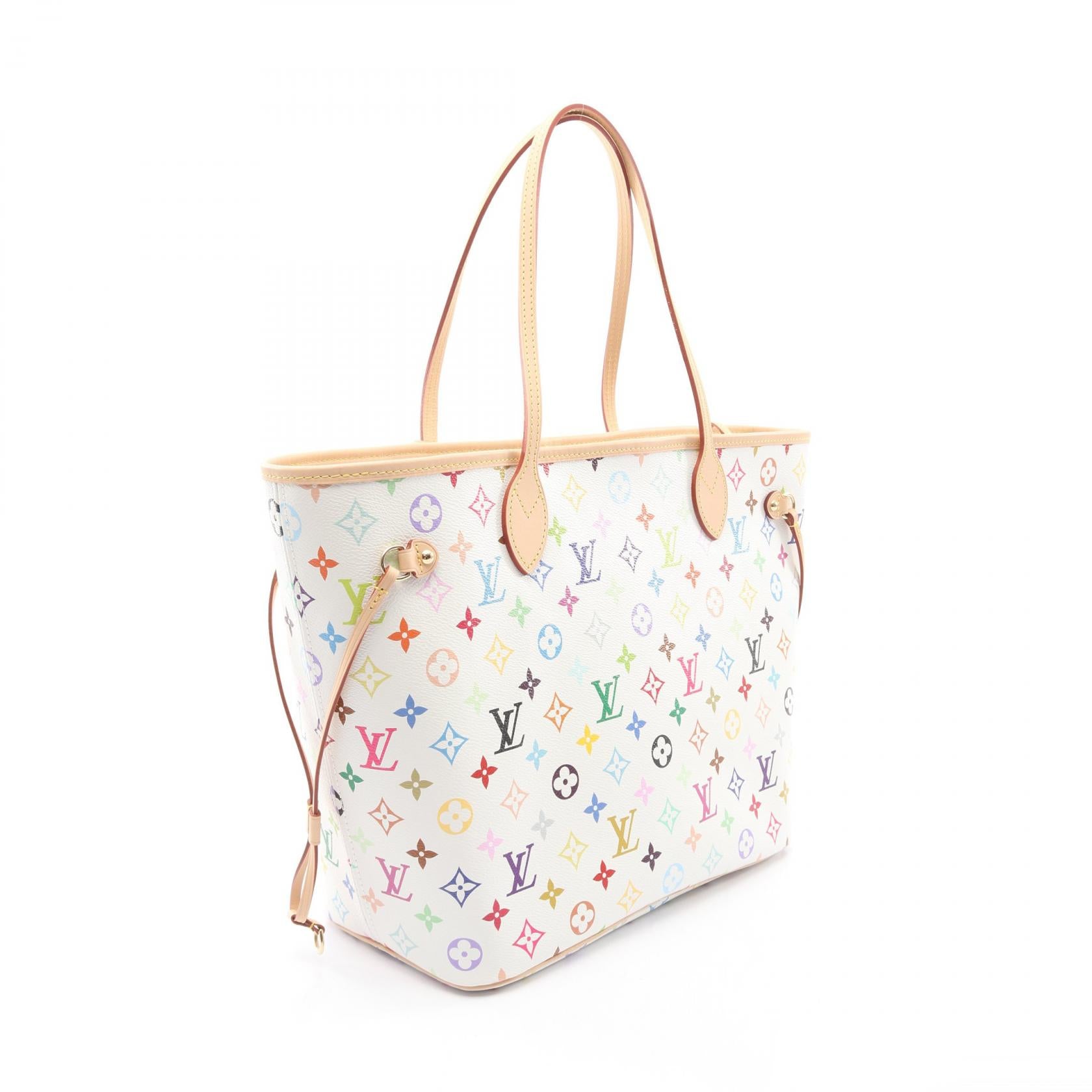 LV × TM ネヴァーフルMM モノグラムマルチカラー ショルダーバッグ トートバッグ PVC レザー ホワイト ルイヴィトン バッグ LOUIS VUITTON