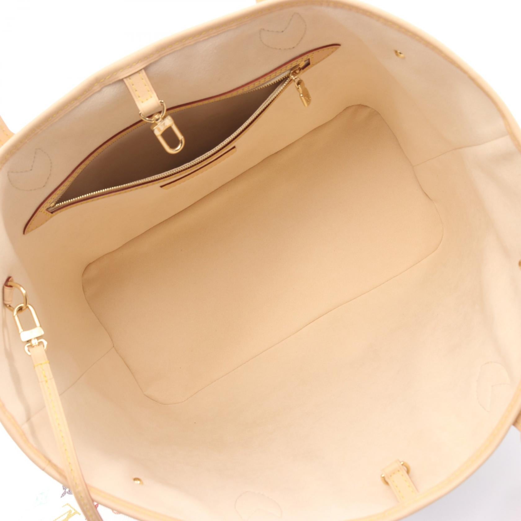LV × TM ネヴァーフルMM モノグラムマルチカラー ショルダーバッグ トートバッグ PVC レザー ホワイト ルイヴィトン バッグ LOUIS VUITTON