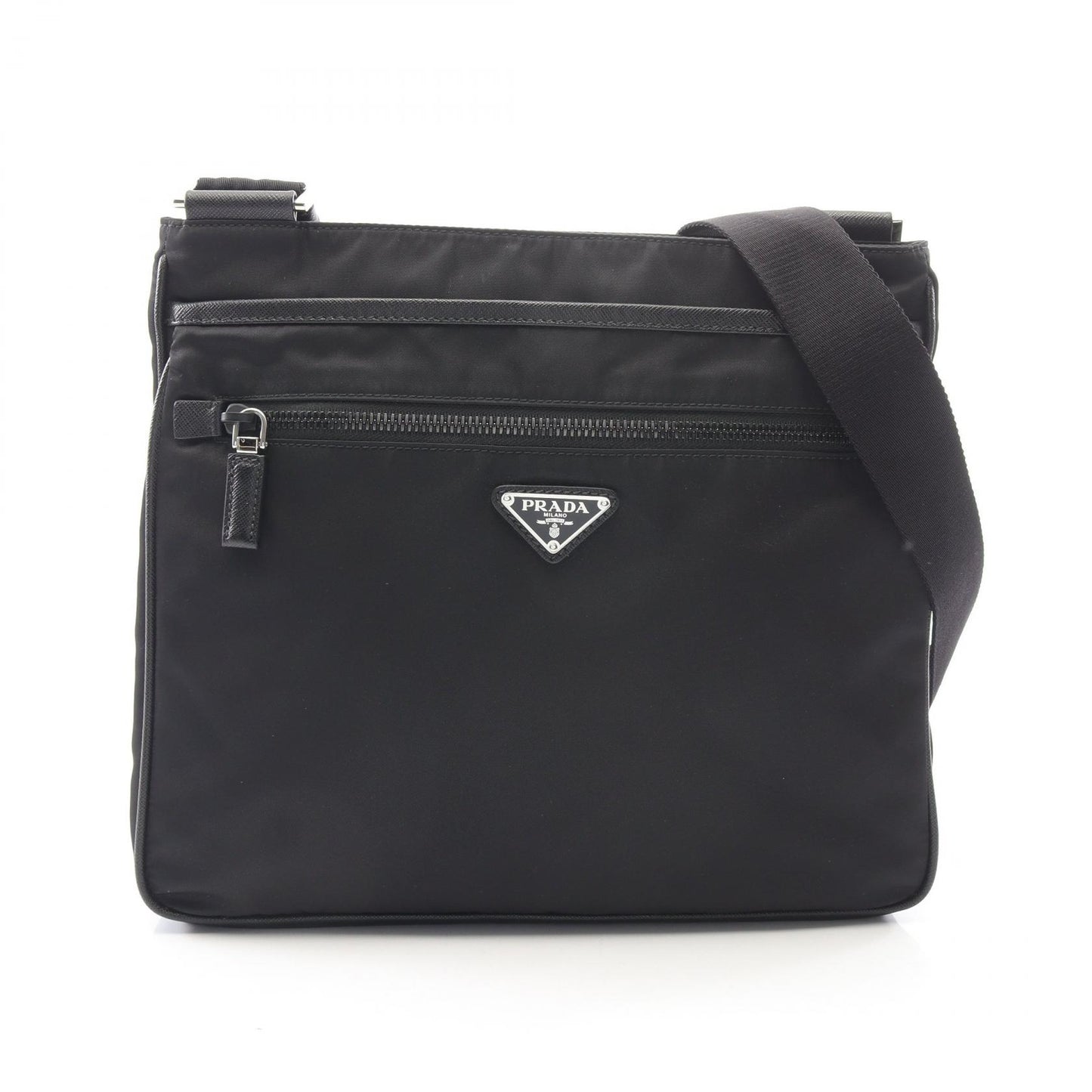 Re-Nylon ショルダーバッグ ナイロン サフィアーノレザー ブラック プラダ バッグ PRADA