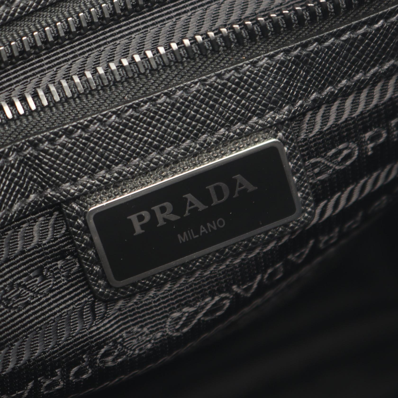 Re-Nylon ショルダーバッグ ナイロン サフィアーノレザー ブラック プラダ バッグ PRADA