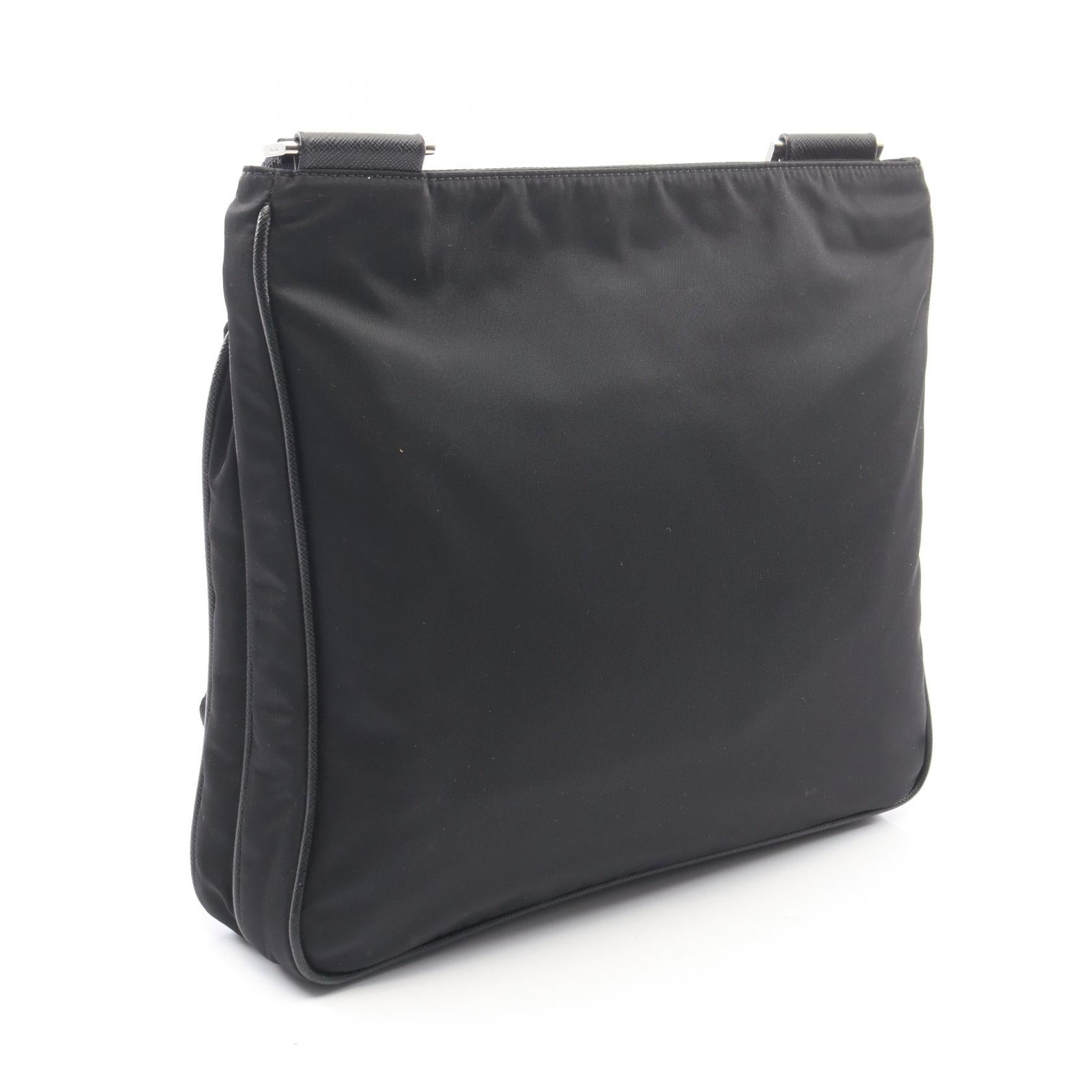Re-Nylon ショルダーバッグ ナイロン サフィアーノレザー ブラック プラダ バッグ PRADA