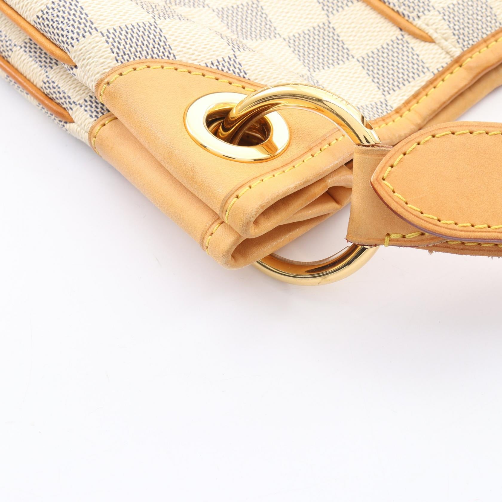 ガリエラPM ダミエアズール ワンショルダーバッグ PVC レザー ホワイト ルイヴィトン バッグ LOUIS VUITTON