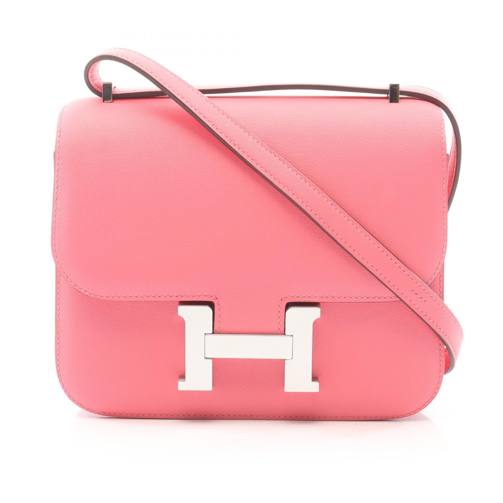 コンスタンス3 ミニ ローズアザレ ショルダーバッグ ヴォースイフト ピンク シルバー金具 A刻印 エルメス バッグ HERMES
