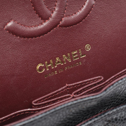 マトラッセ Wフラップ Wチェーンショルダーバッグ キャビアスキン ブラック ゴールド金具 シャネル バッグ CHANEL