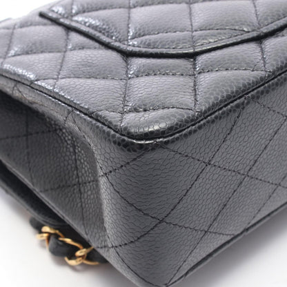 マトラッセ Wフラップ Wチェーンショルダーバッグ キャビアスキン ブラック ゴールド金具 シャネル バッグ CHANEL