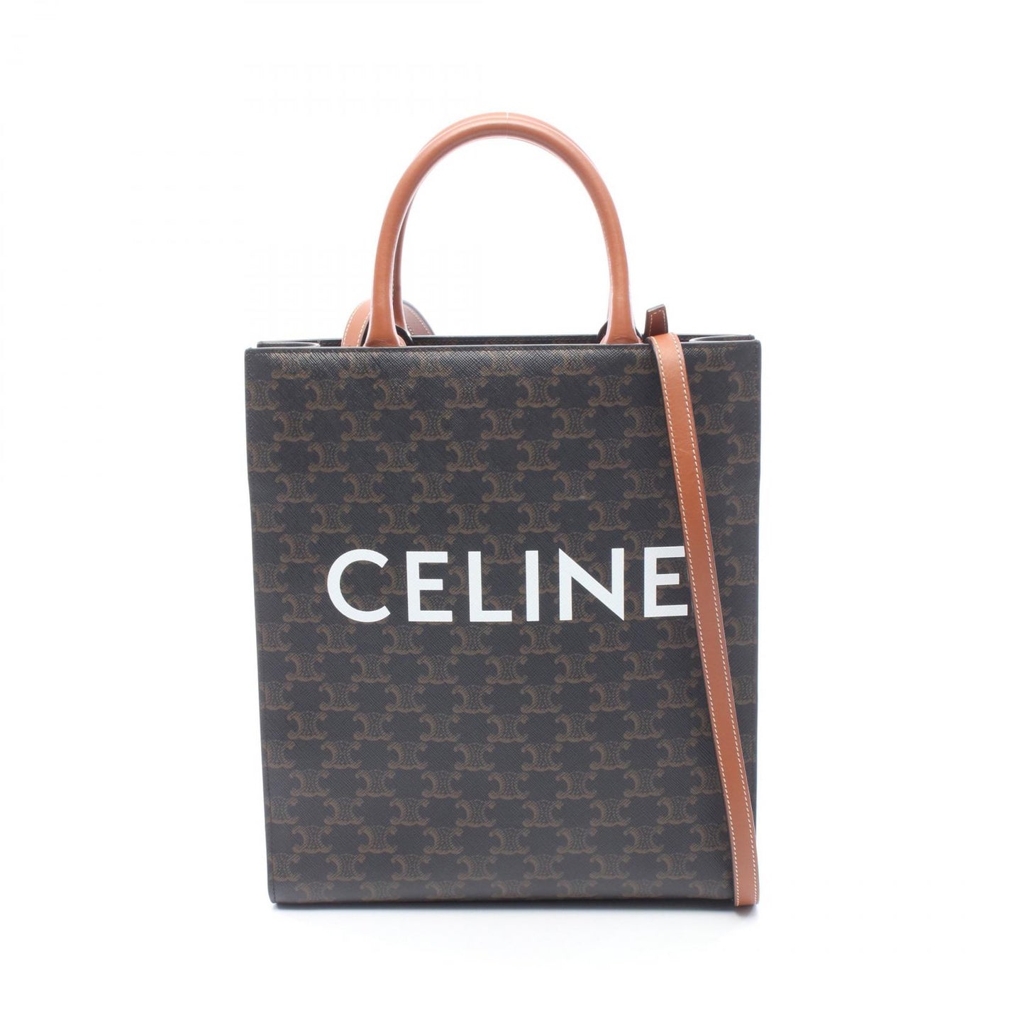 スモール バーティカル カバ トリオンフ 2WAY ハンドバッグ トートバッグ PVC レザー ブラック ブラウン セリーヌ バッグ CELINE