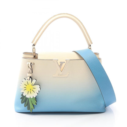 カプシーヌMM 2WAY ハンドバッグ レザー アイボリー ライトブルー ルイヴィトン バッグ LOUIS VUITTON