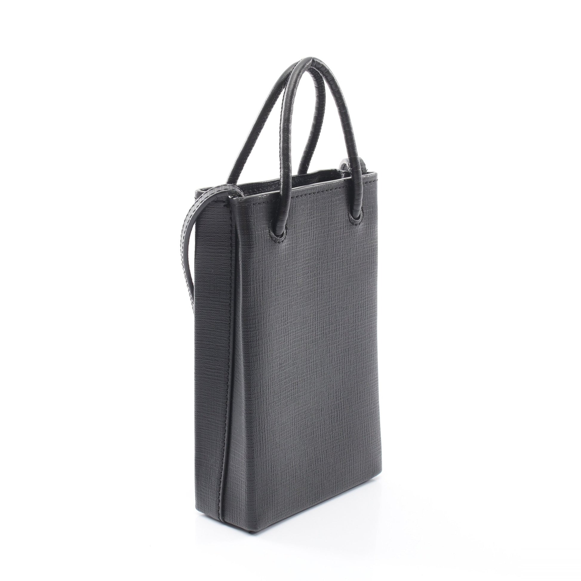 フォンホルダー ミニ 2WAY ハンドバッグ トートバッグ レザー ブラック バレンシアガ バッグ BALENCIAGA