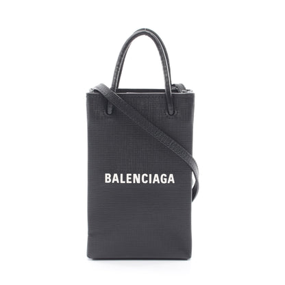 フォンホルダー ミニ 2WAY ハンドバッグ トートバッグ レザー ブラック バレンシアガ バッグ BALENCIAGA