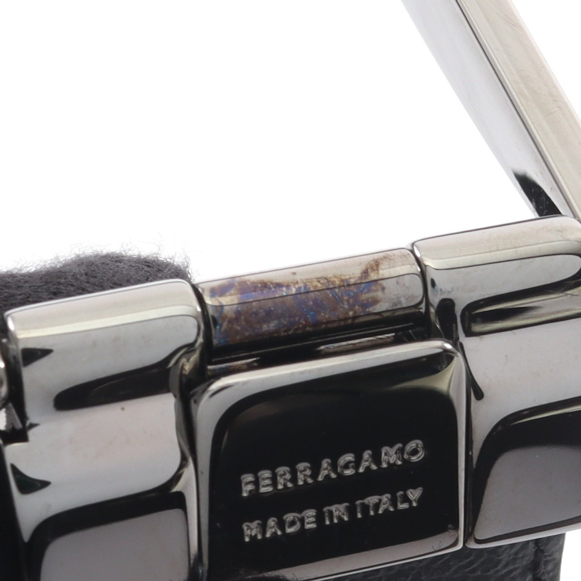 シルバー金具 リバーシブル ベルト レザー ダークブラウン ブラック サルヴァトーレフェラガモ 財布・小物 Salvatore Ferragamo