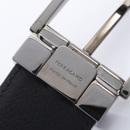 シルバー金具 リバーシブル ベルト レザー ダークブラウン ブラック サルヴァトーレフェラガモ 財布・小物 Salvatore Ferragamo