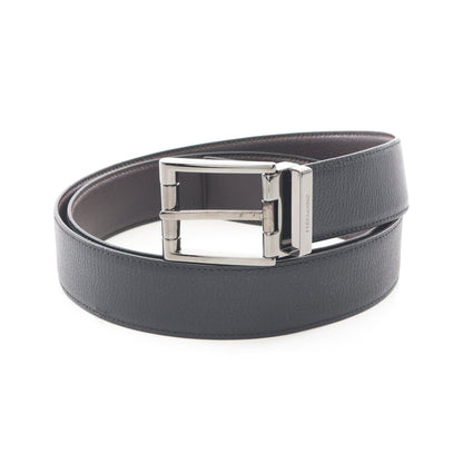シルバー金具 リバーシブル ベルト レザー ダークブラウン ブラック サルヴァトーレフェラガモ 財布・小物 Salvatore Ferragamo