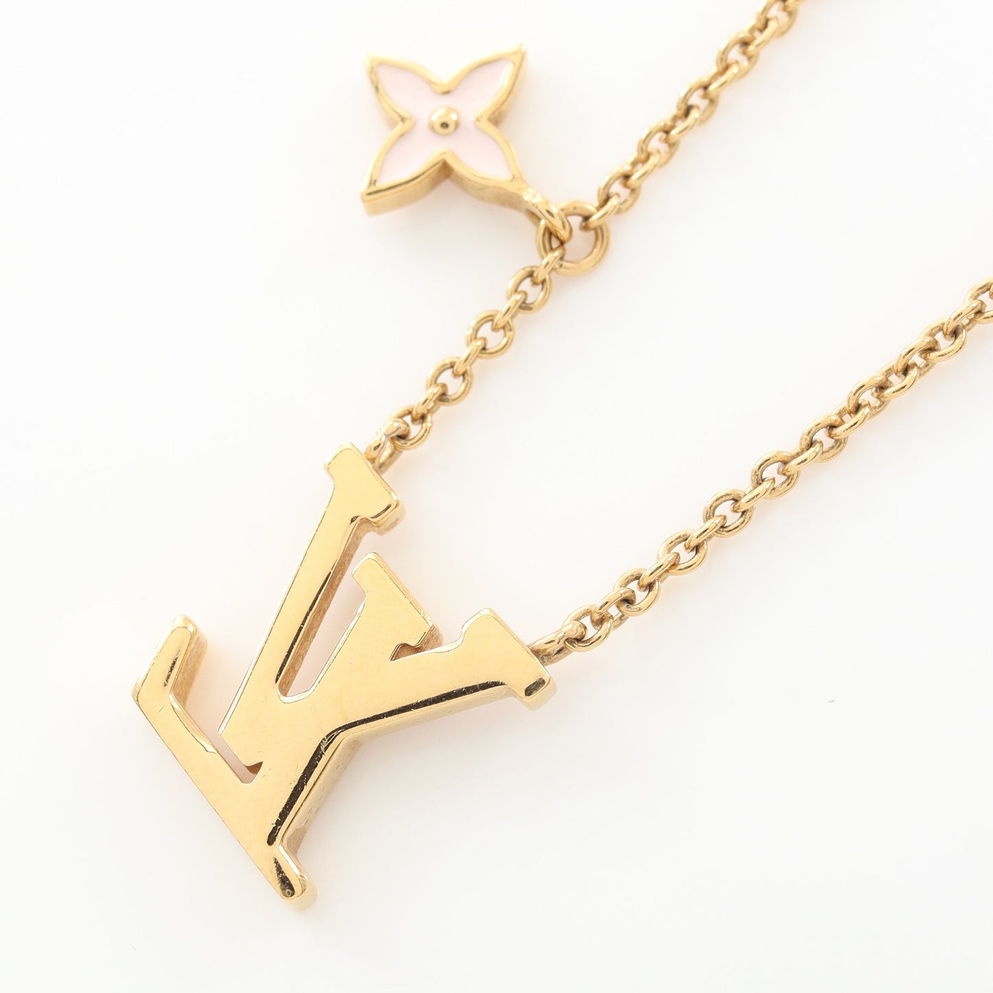 LVアイコニック ネックレス GP エナメル ゴールド ライトピンク ルイヴィトン アクセサリー LOUIS VUITTON