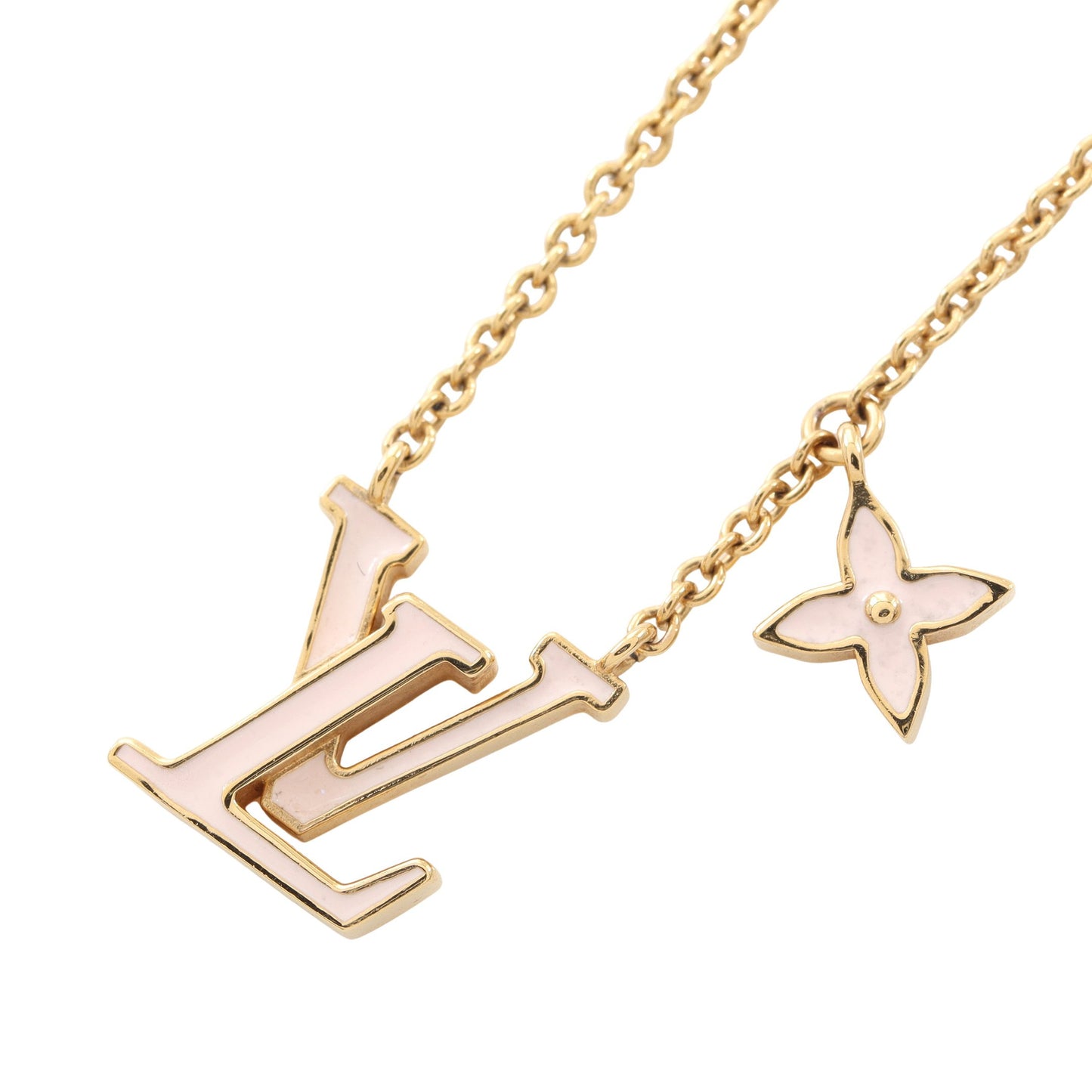 LVアイコニック ネックレス GP エナメル ゴールド ライトピンク ルイヴィトン アクセサリー LOUIS VUITTON