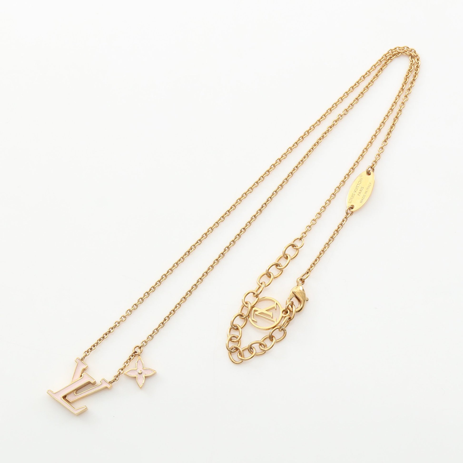 LVアイコニック ネックレス GP エナメル ゴールド ライトピンク ルイヴィトン アクセサリー LOUIS VUITTON