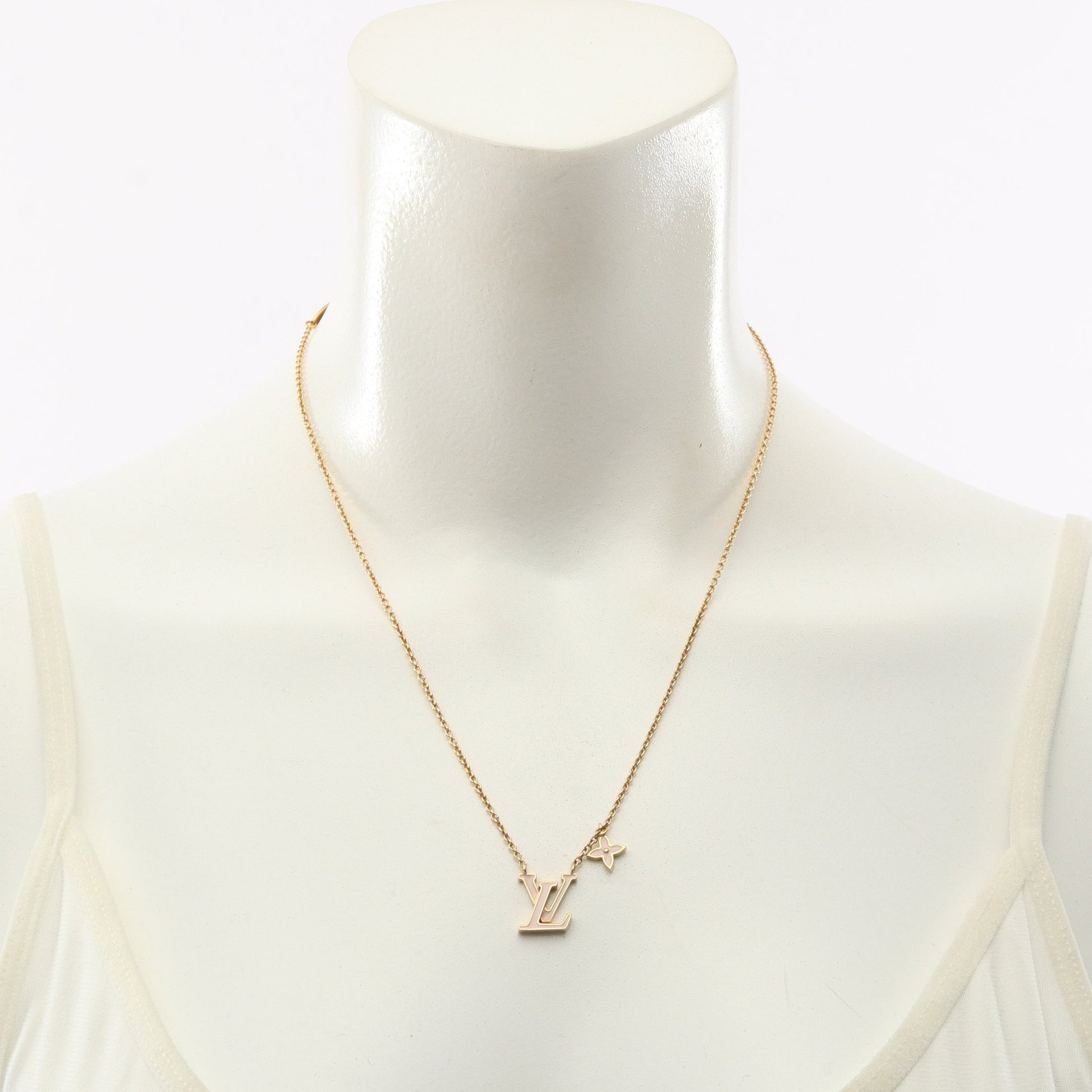 LVアイコニック ネックレス GP エナメル ゴールド ライトピンク ルイヴィトン アクセサリー LOUIS VUITTON