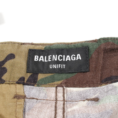 カモフラージュ レイヤード デニムパンツ コットン ブルー カーキグリーン マルチカラー バレンシアガ ボトムス BALENCIAGA