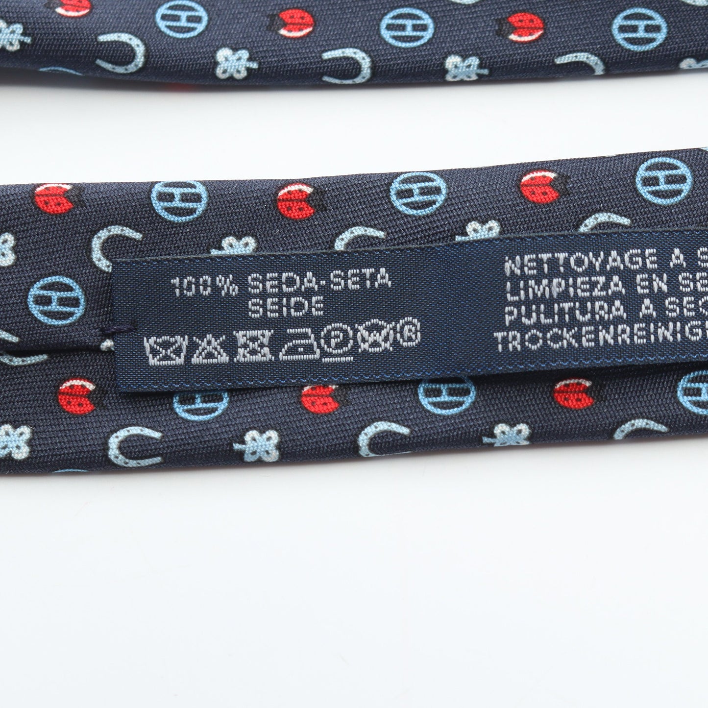 総柄 ネクタイ シルク ネイビー エルメス 財布・小物 HERMES