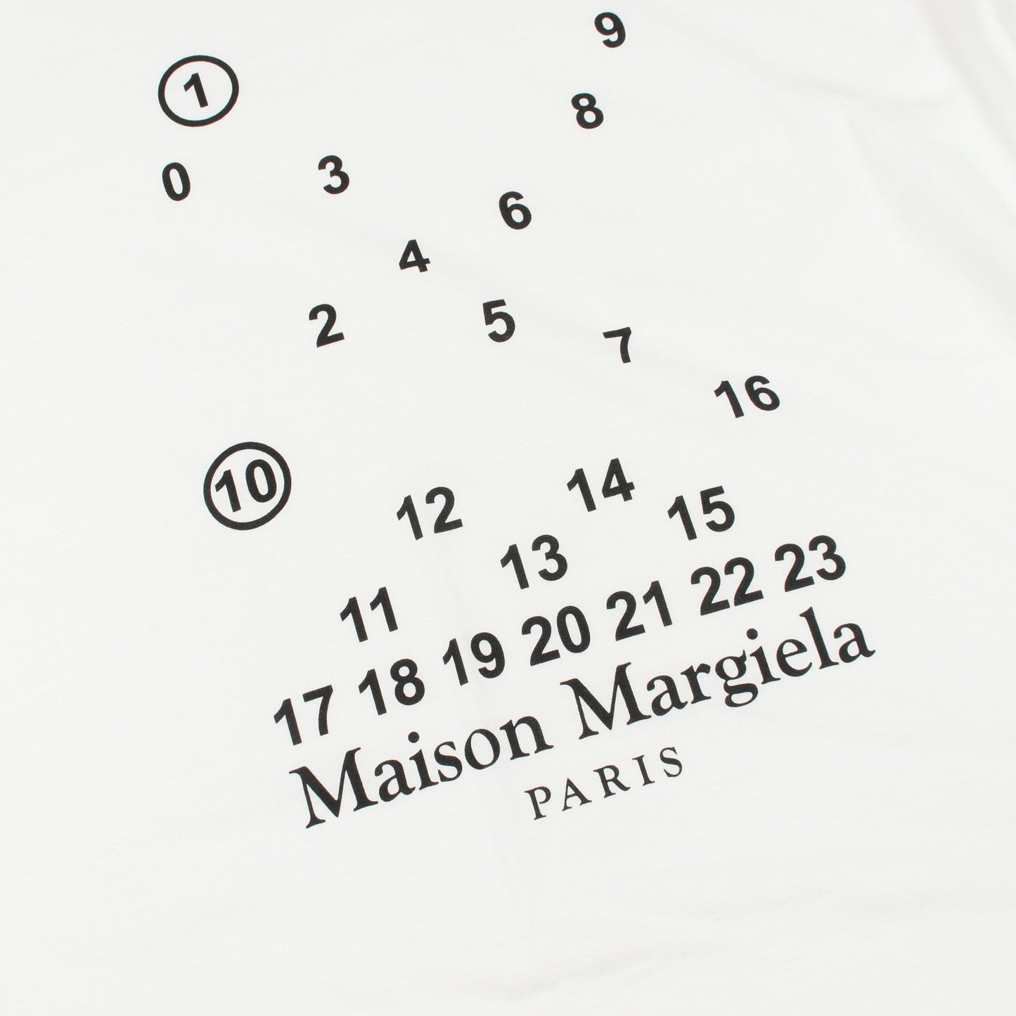 ナンバーロゴ 半袖Tシャツ コットン ホワイト メゾンマルジェラ110 トップス Maison Margiela 1 10