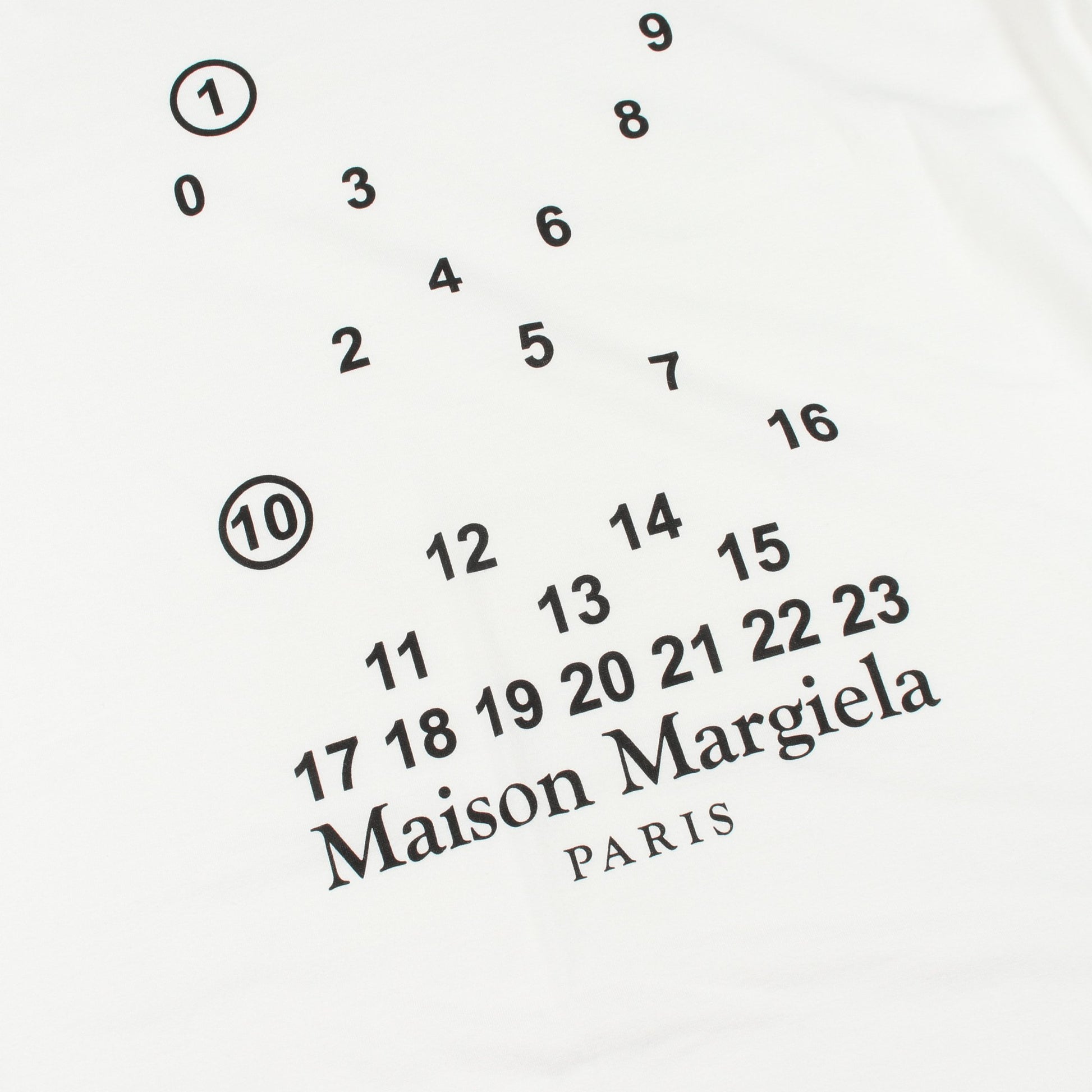 ナンバーロゴ 半袖Tシャツ コットン ホワイト メゾンマルジェラ110 トップス Maison Margiela 1 10