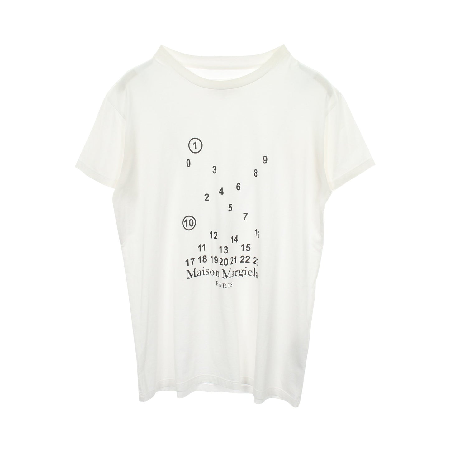 ナンバーロゴ 半袖Tシャツ コットン ホワイト メゾンマルジェラ110 トップス Maison Margiela 1 10