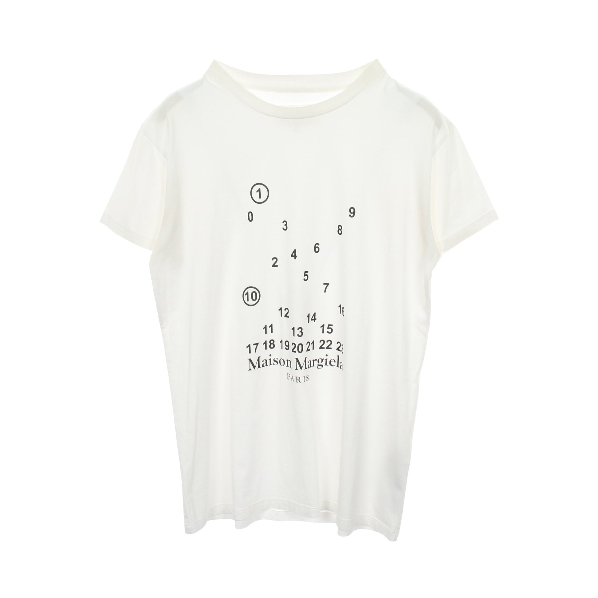 ナンバーロゴ 半袖Tシャツ コットン ホワイト メゾンマルジェラ110 トップス Maison Margiela 1 10