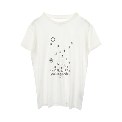 ナンバーロゴ 半袖Tシャツ コットン ホワイト メゾンマルジェラ110 トップス Maison Margiela 1 10