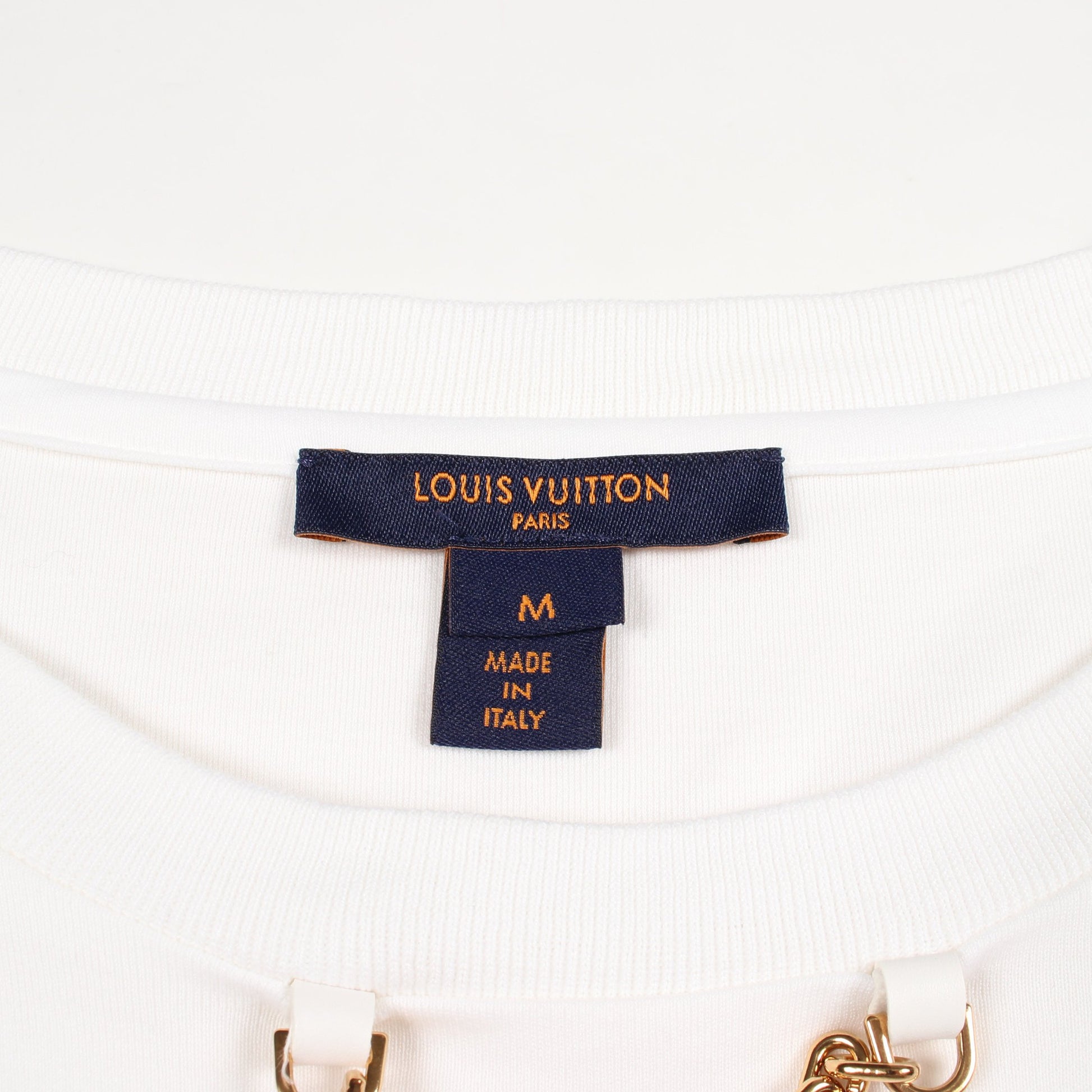 チェーン付き 半袖Tシャツ コットン ホワイト ルイヴィトン トップス LOUIS VUITTON