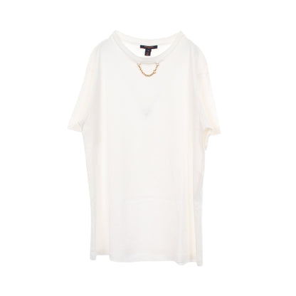 チェーン付き 半袖Tシャツ コットン ホワイト ルイヴィトン トップス LOUIS VUITTON
