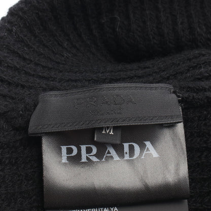 トライアングルロゴ ビーニー ウール カシミヤ ブラック プラダ