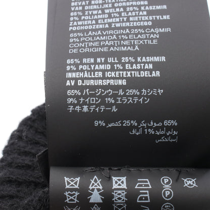 トライアングルロゴ ビーニー ウール カシミヤ ブラック プラダ