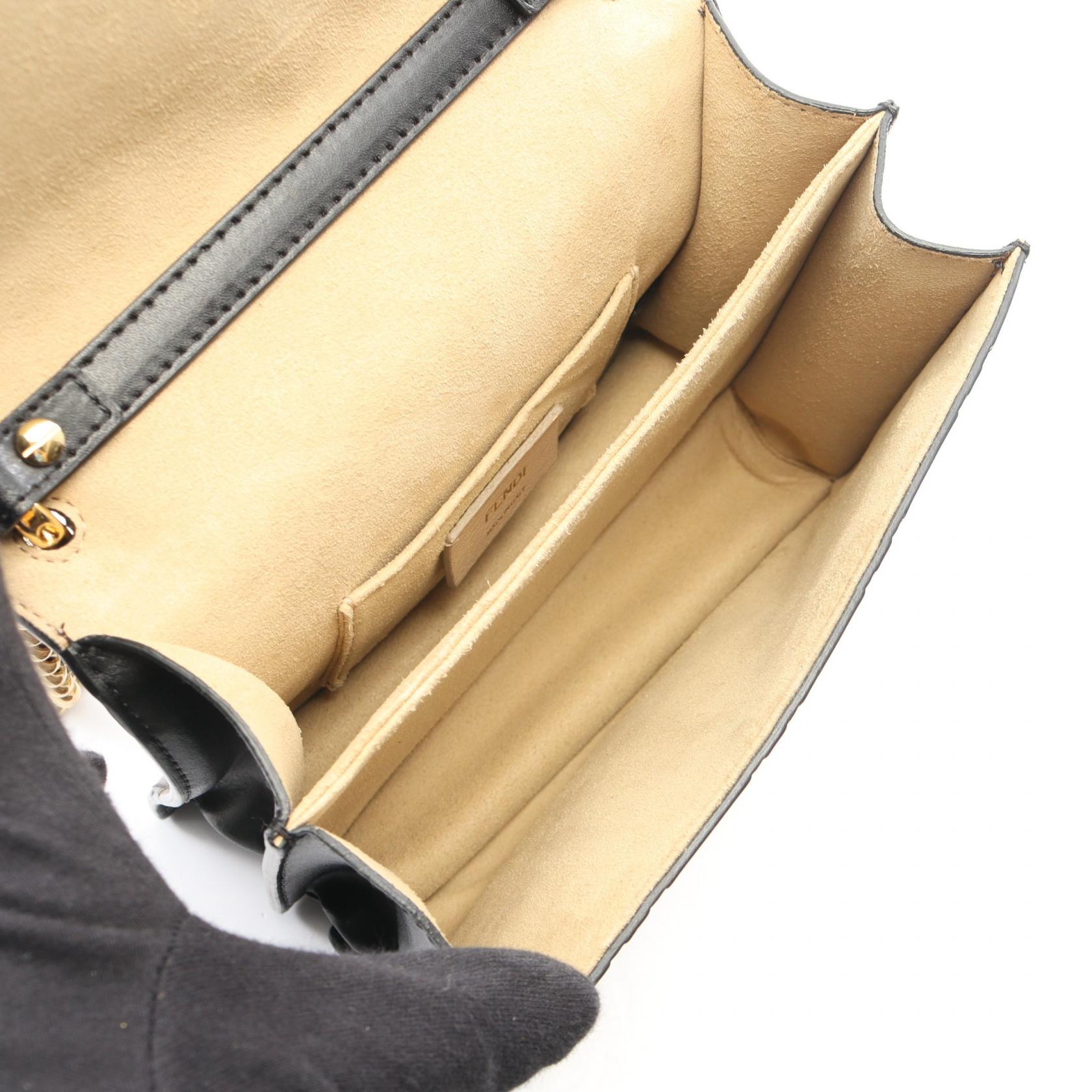 【激レア】 FENDI チェーンショルダーバッグ レザー ブラウン ウッド キャンユー スモール FFロゴ チェーンショルダーバッグ レザー