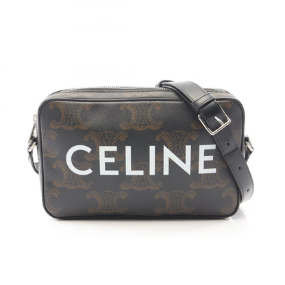 トリオンフ ミディアム メッセンジャーバッグ ショルダーバッグ PVC レザー ブラック セリーヌ バッグ CELINE