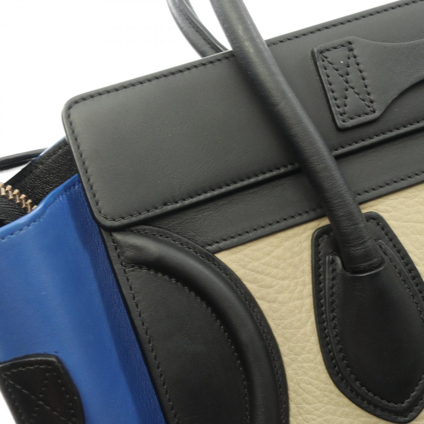 ラゲージ マイクロショッパー ハンドバッグ トートバッグ レザー ベージュ ブラック ブルー セリーヌ バッグ CELINE