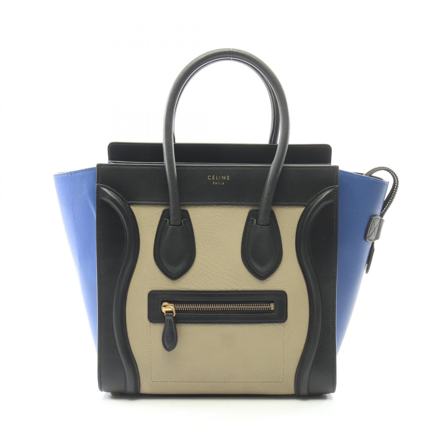 ラゲージ マイクロショッパー ハンドバッグ トートバッグ レザー ベージュ ブラック ブルー セリーヌ バッグ CELINE