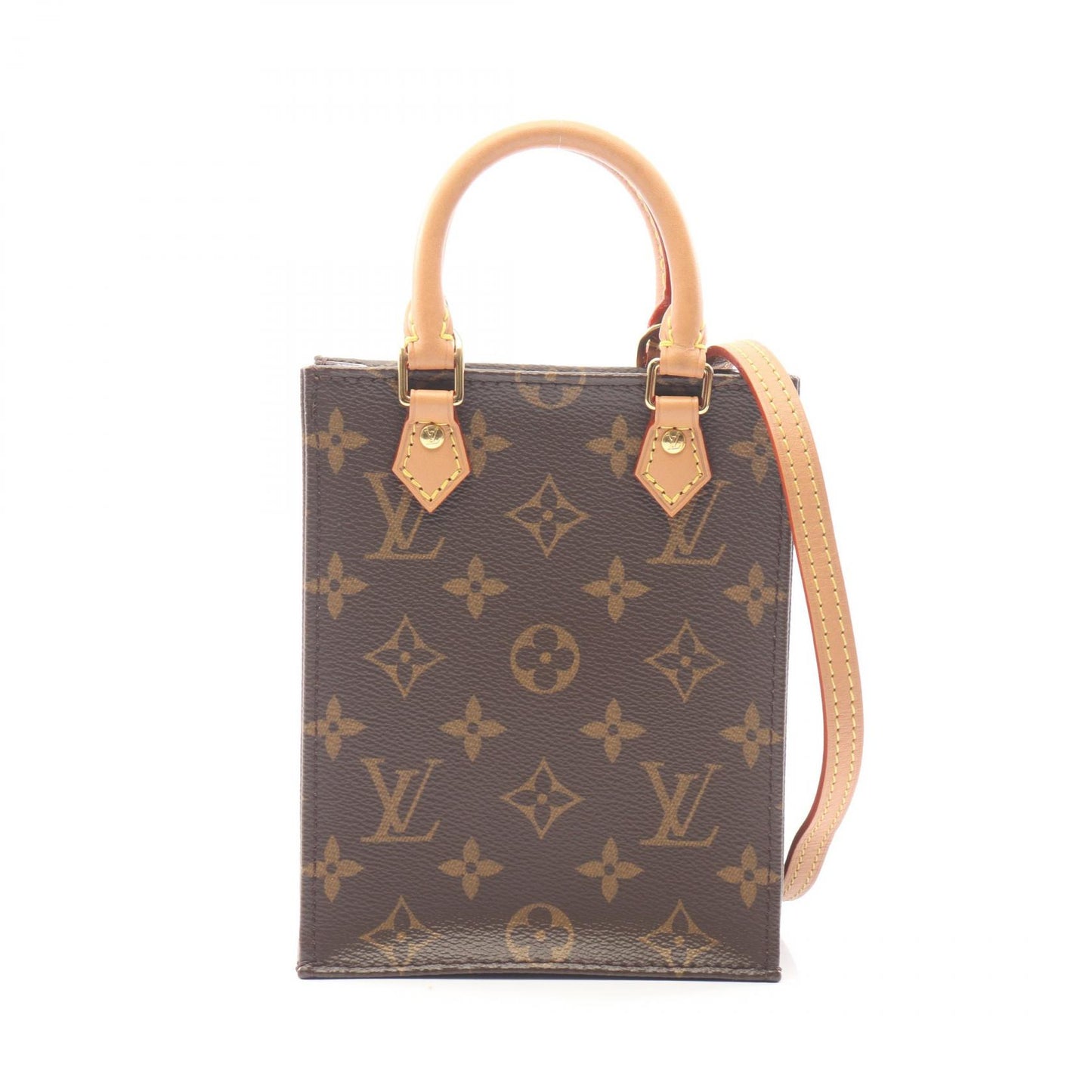 プティット サックプラ モノグラム 2WAY ハンドバッグ PVC レザー ブラウン ルイヴィトン バッグ LOUIS VUITTON