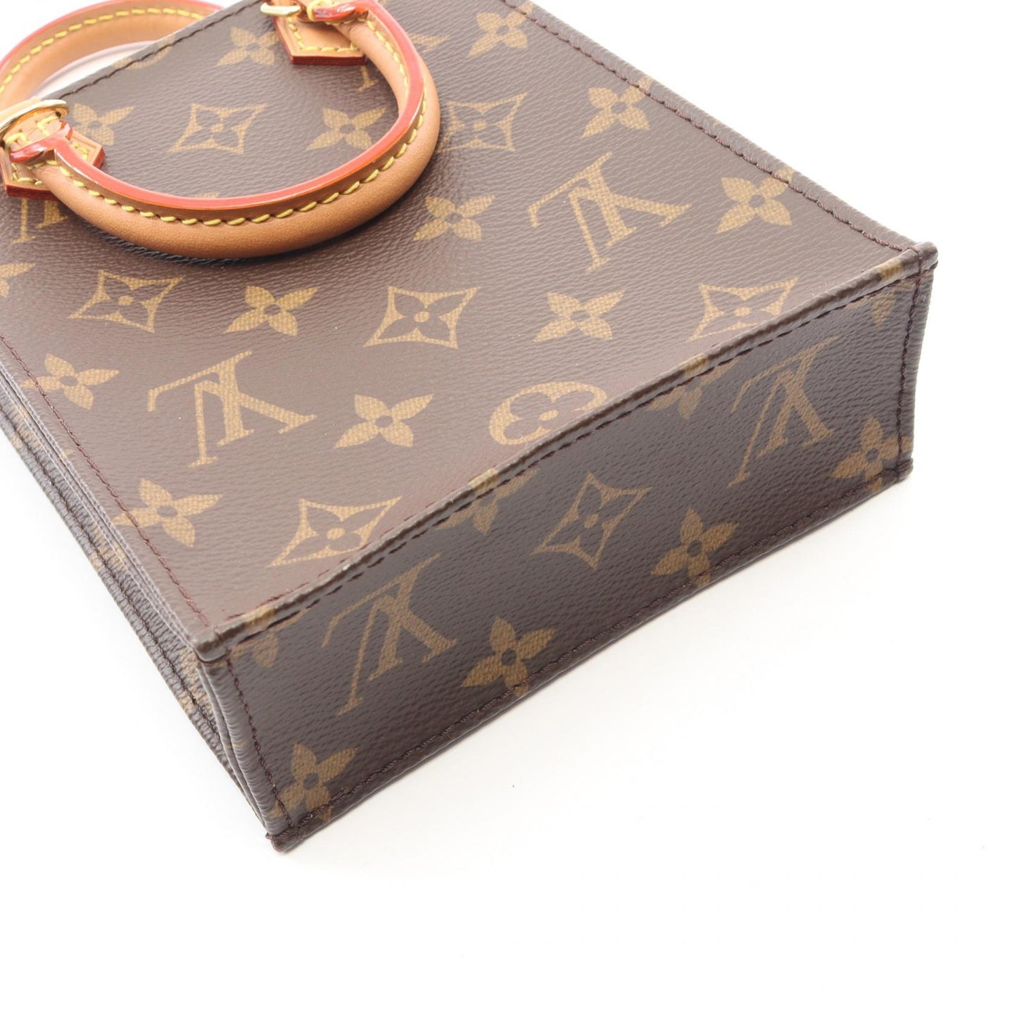 プティット サックプラ モノグラム 2WAY ハンドバッグ PVC レザー ブラウン ルイヴィトン バッグ LOUIS VUITTON