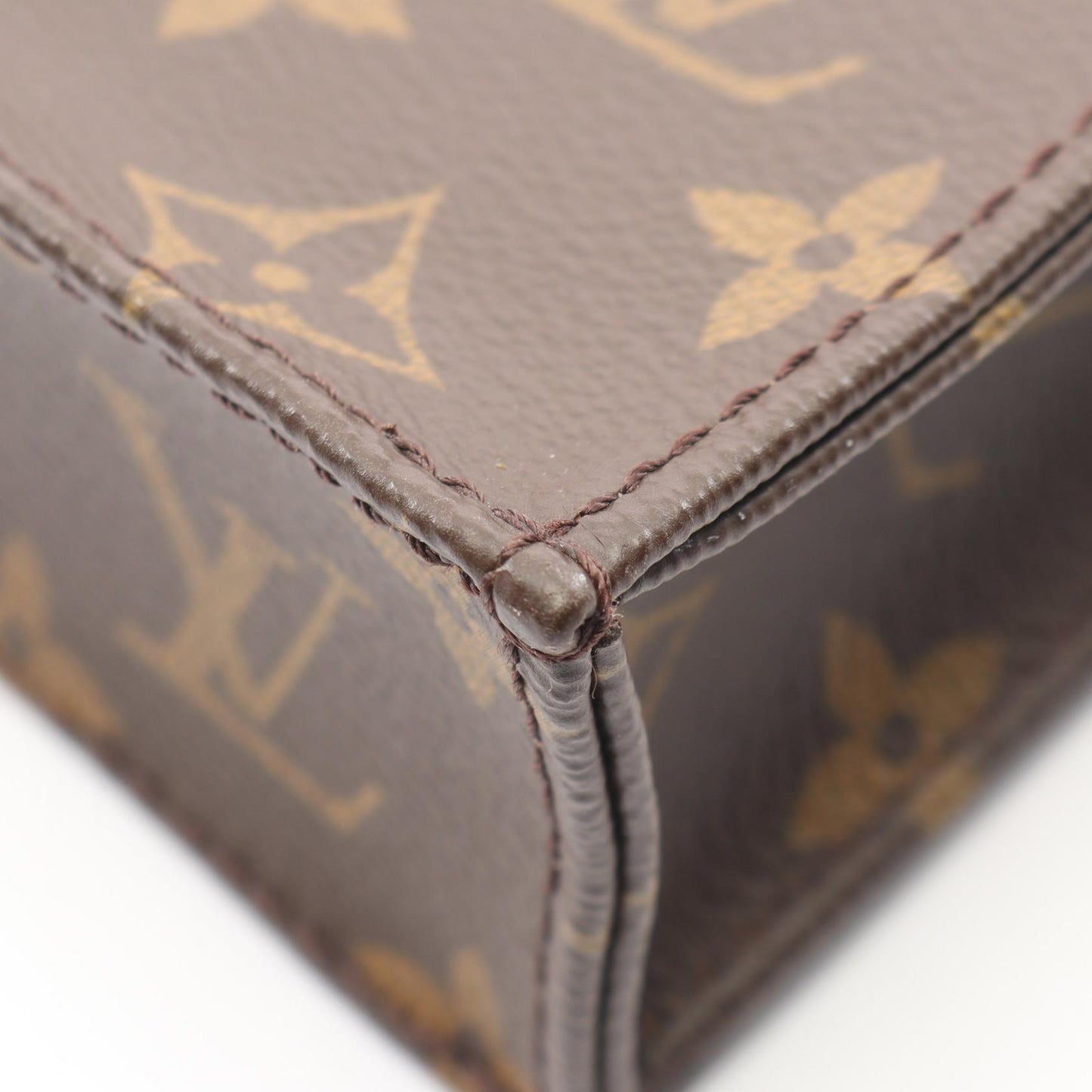 プティット サックプラ モノグラム 2WAY ハンドバッグ PVC レザー ブラウン ルイヴィトン バッグ LOUIS VUITTON