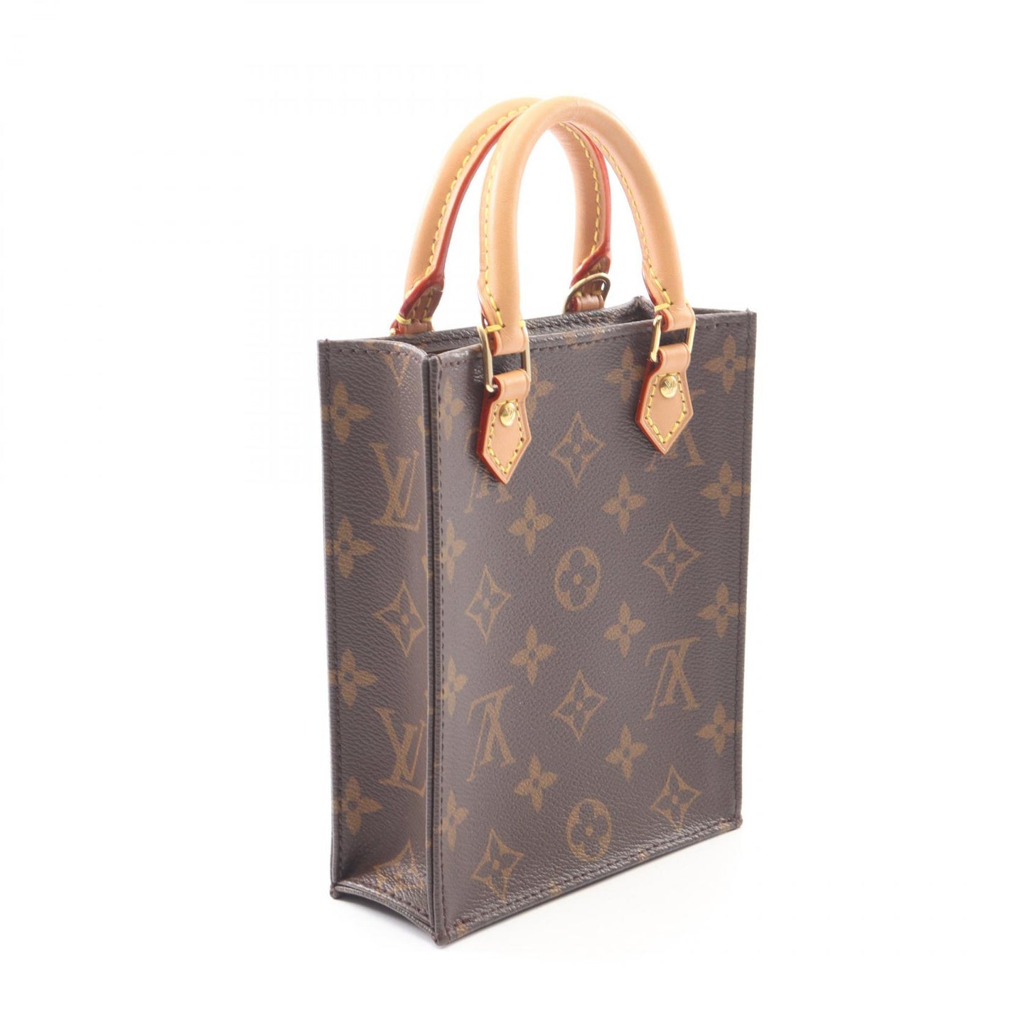 プティット サックプラ モノグラム 2WAY ハンドバッグ PVC レザー ブラウン ルイヴィトン バッグ LOUIS VUITTON