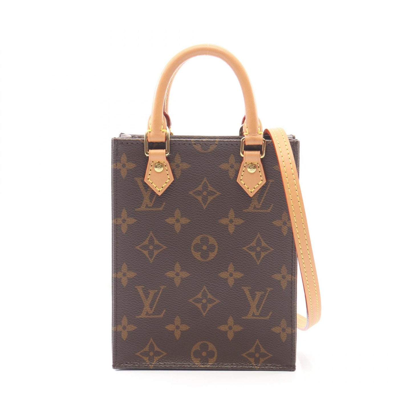プティット サックプラ モノグラム 2WAY ハンドバッグ PVC レザー ブラウン ルイヴィトン バッグ LOUIS VUITTON