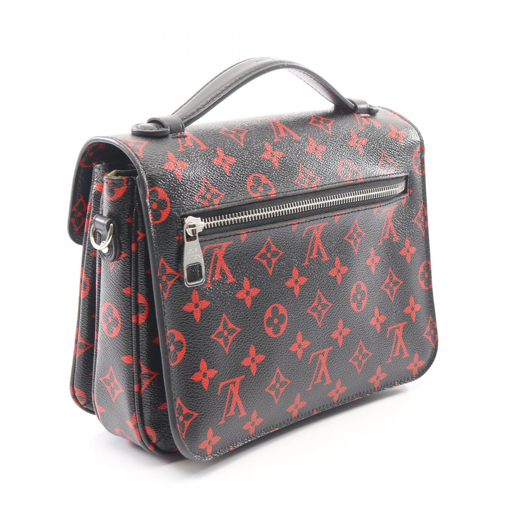 ポシェット メティスMM モノグラムアンフラルージュ 2WAY ハンドバッグ PVC レザー ブラック レッド ルイヴィトン バッグ LOUIS VUITTON