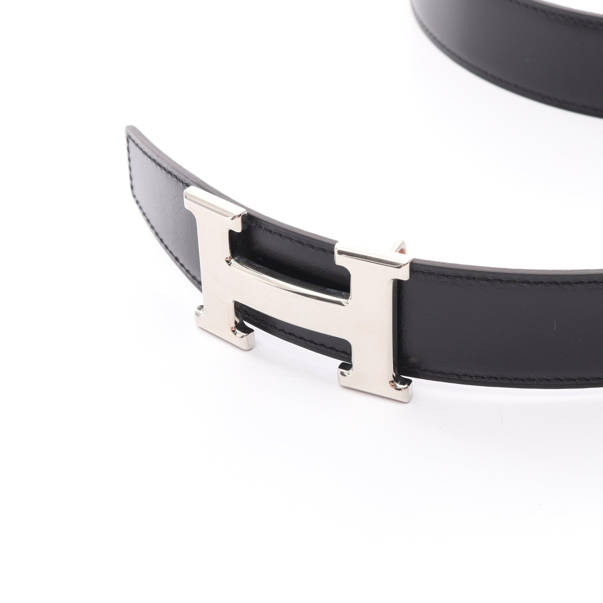 コンスタンス Hベルト リバーシブル ベルト レザー ブラック ブラウン シルバー金具 U刻印 エルメス 財布・小物 HERMES