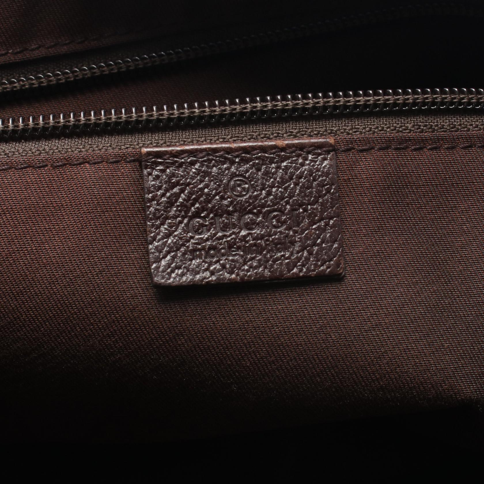 GGキャンバス ショルダーバッグ キャンバス レザー ベージュ ダークブラウン グッチ バッグ GUCCI