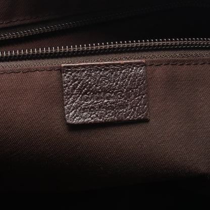 GGキャンバス ショルダーバッグ キャンバス レザー ベージュ ダークブラウン グッチ バッグ GUCCI