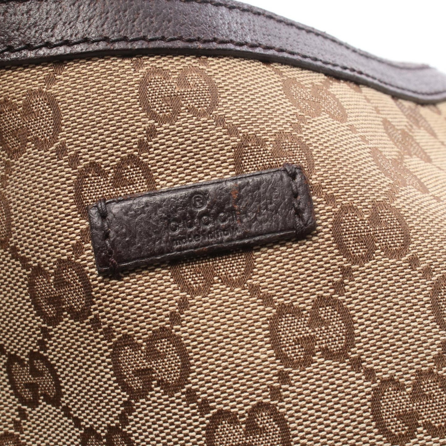 GGキャンバス ショルダーバッグ キャンバス レザー ベージュ ダークブラウン グッチ バッグ GUCCI