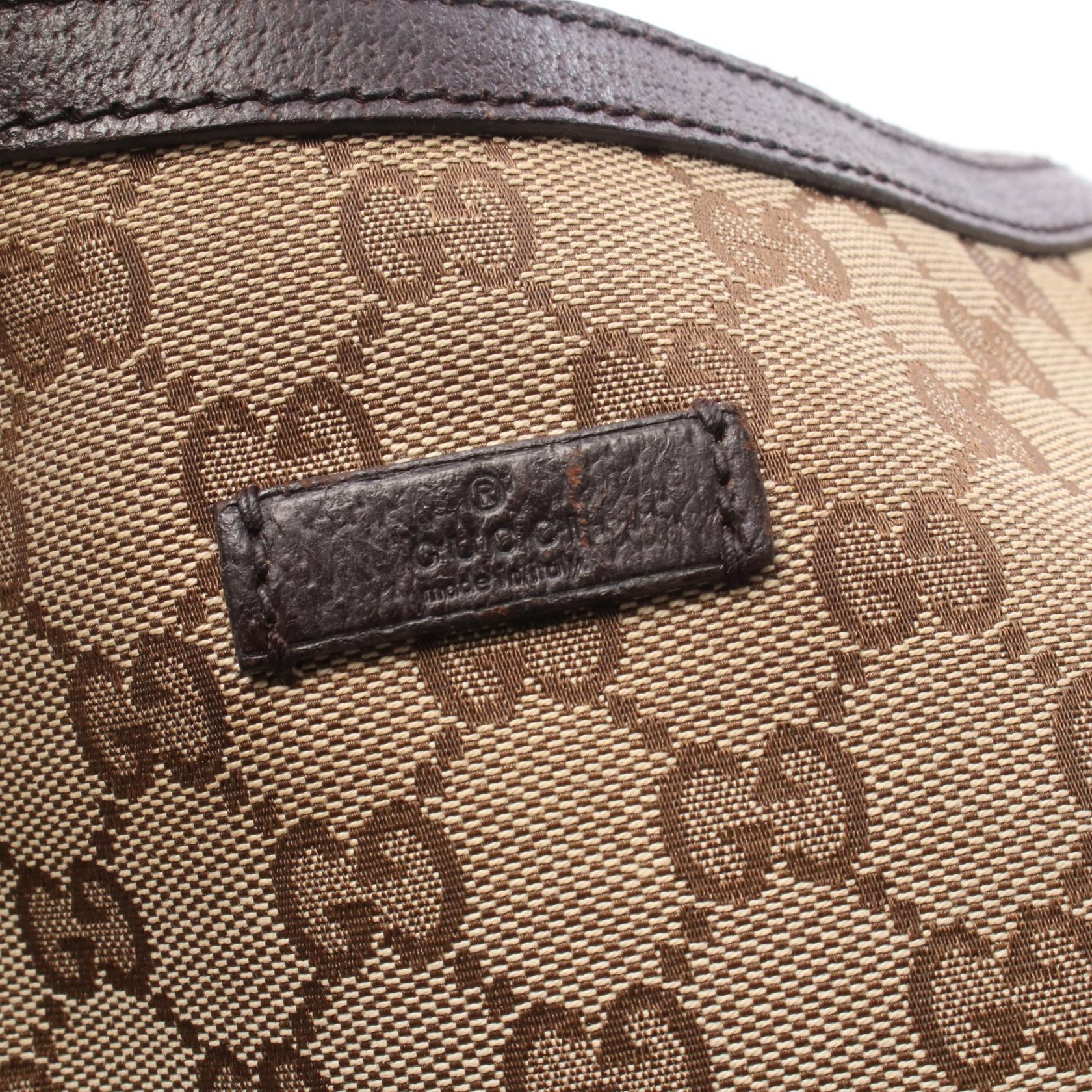 GGキャンバス ショルダーバッグ キャンバス レザー ベージュ ダークブラウン グッチ バッグ GUCCI