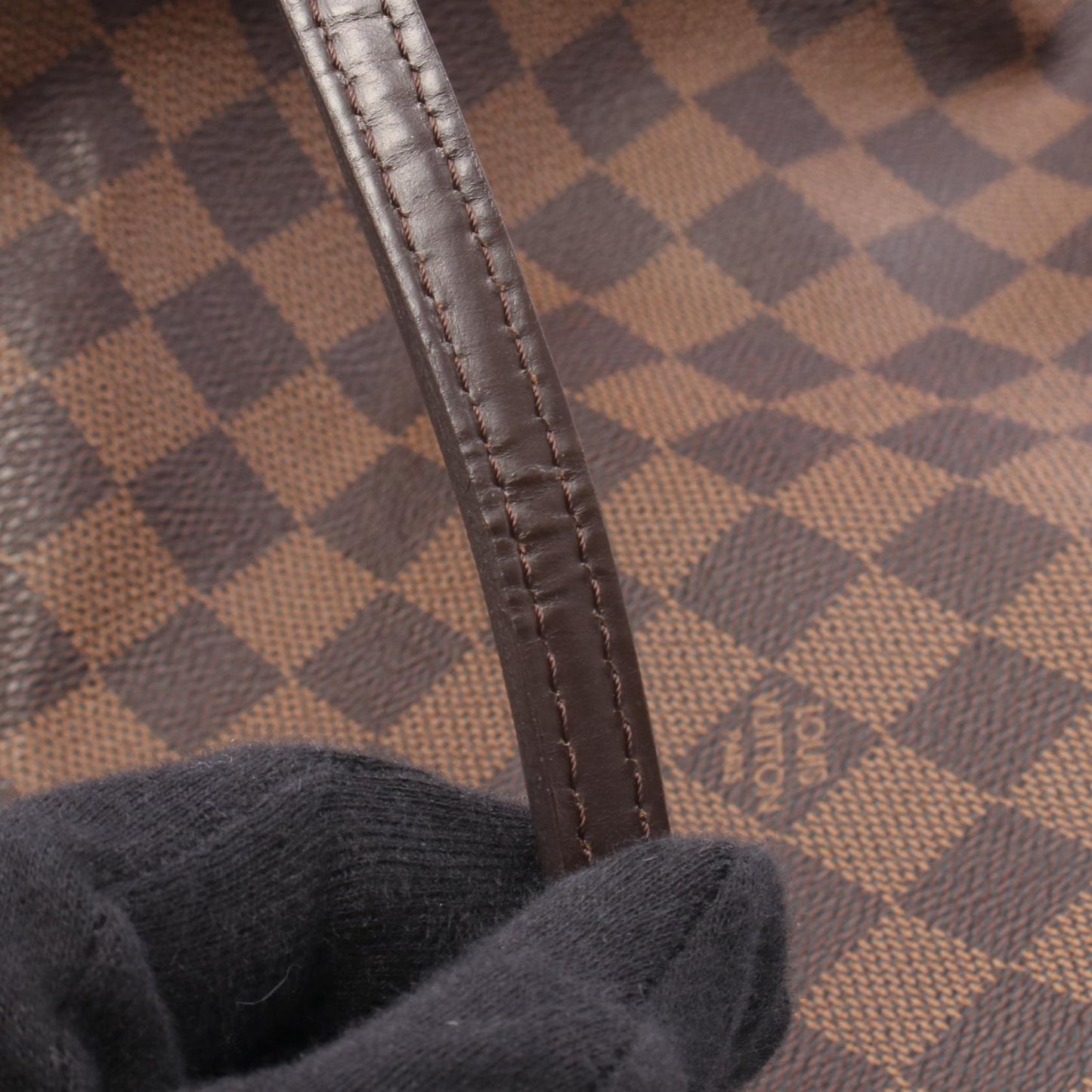 ネヴァーフルMM ダミエエベヌ ショルダーバッグ トートバッグ PVC レザー ブラウン ルイヴィトン バッグ LOUIS VUITTON
