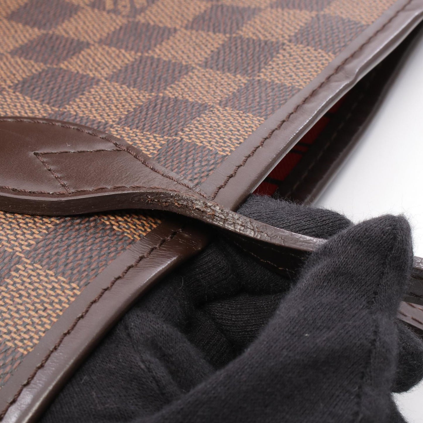 ネヴァーフルMM ダミエエベヌ ショルダーバッグ トートバッグ PVC レザー ブラウン ルイヴィトン バッグ LOUIS VUITTON